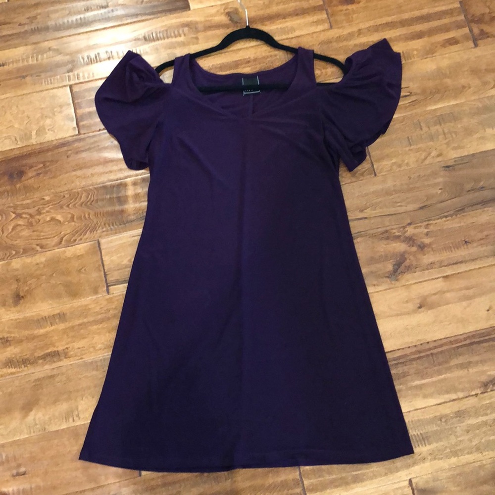 Purple Cold Shoulder Dress- MSK
